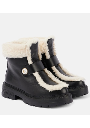 Jimmy Choo Shea shearling-lined leather ankle boots