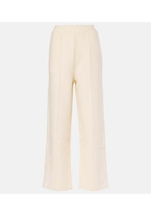 Xu Zhi Embroidered wool and cotton-blend sweatpants