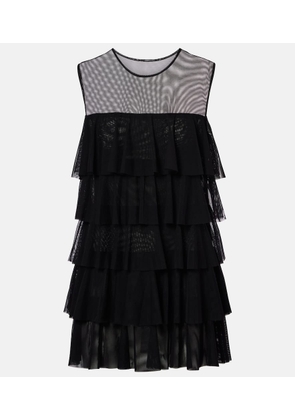 Norma Kamali Ruffled semi-sheer gown