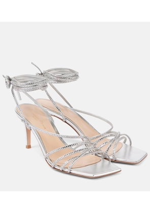 Gianvito Rossi 70 embellished metallic leather sandals