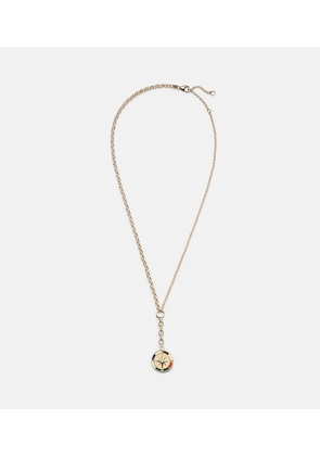 FoundRae Internal Compass 18kt gold necklace with diamond and enamel