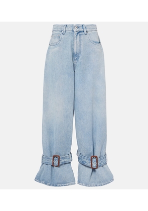 JW Anderson Buckle-detail mid-rise wide-leg jeans