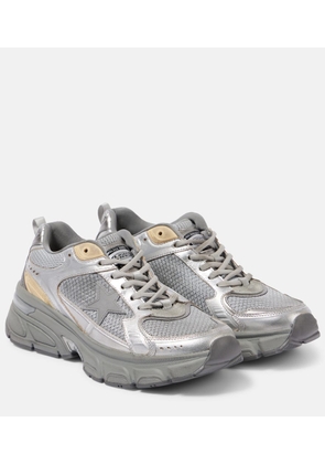 Golden Goose Lightstar metallic leather and mesh sneakers