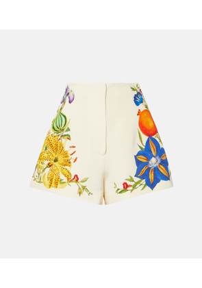 Alemais Flores floral high-rise shorts