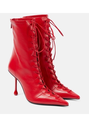 Jimmy Choo Scarlett 95 leather lace-up boots