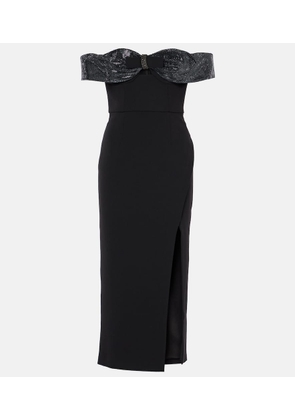 Self-Portrait Strapless embellished midi dress