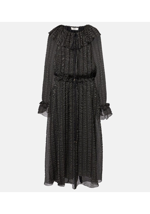 Chloe Ruffled gathered silk-blend gown