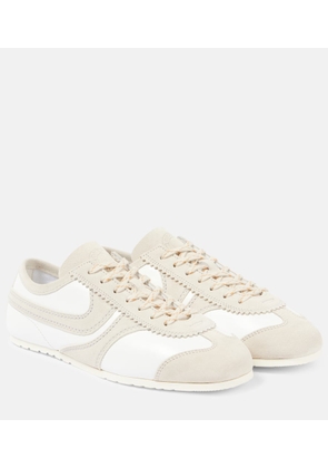 Dries Van Noten Suede-trimmed leather sneakers