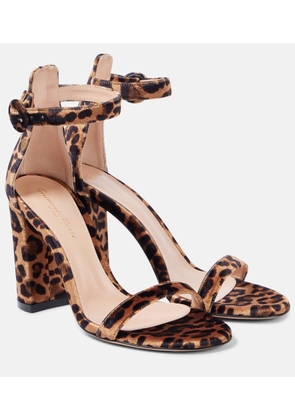 Gianvito Rossi Gaeta 95 leopard-print velvet sandals