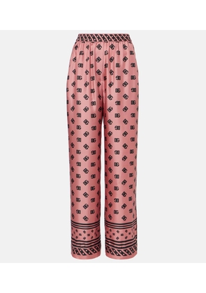 Dolce&Gabbana DG silk satin palazzo pants