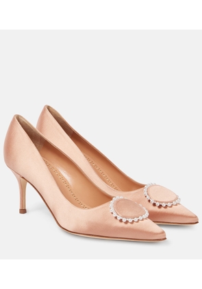Manolo Blahnik Kifaclo 70 embellished satin pumps