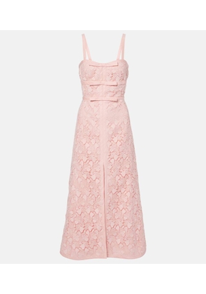 Giambattista Valli Bow-detail macrame midi dress