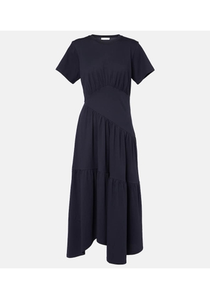 Frame Gathered paneled cotton midi dress