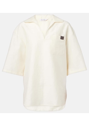Max Mara Osiride linen and silk-blend polo shirt