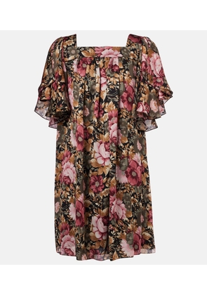 Chloe Floral silk chiffon minidress
