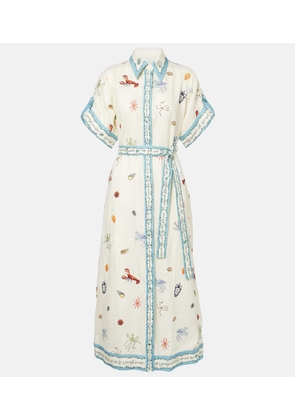 Alemais Sandy embroidered linen shirt dress