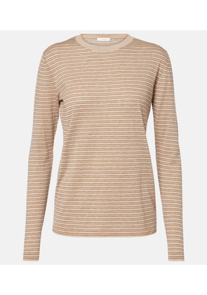 The Row Juhi striped cotton and cashmere sweater