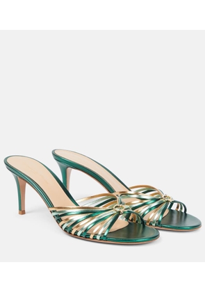 Gianvito Rossi Vyna 70 metallic leather mules
