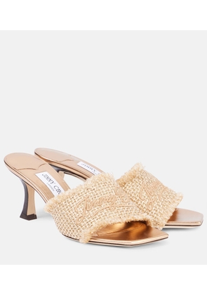Jimmy Choo Alexia 70 logo woven lame mules