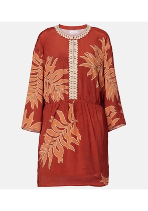 Velvet Phoebe embroidered printed minidress