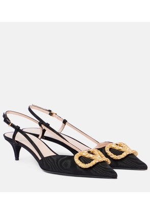 Valentino Garavani VLogo Signature 40 satin slingback pumps