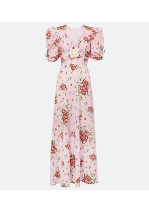 Rodarte Floral silk cocktail dress