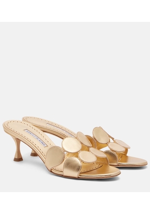 Manolo Blahnik Haribalmu 50 leather mules