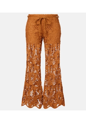 Zimmermann Coco scalloped lace flared pants