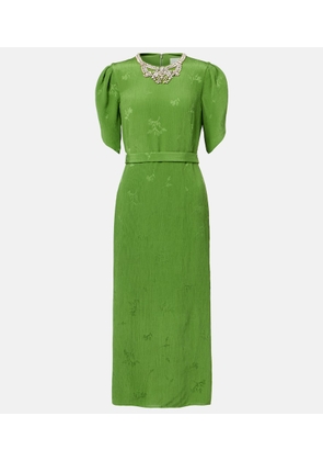 Erdem Embellished jacquard cocktail dress