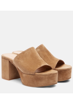 Gianvito Rossi Suede platform mules