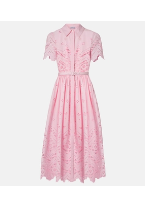 Self-Portrait Broderie anglaise cotton midi dress