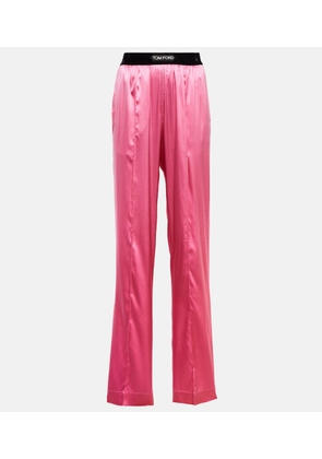 Tom Ford High-rise silk-blend satin pants