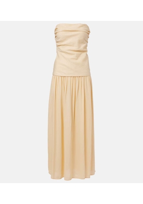 Faithfull Hedy strapless linen maxi dress