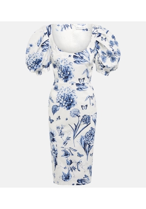 Oscar de la Renta Floral cotton-blend midi dress