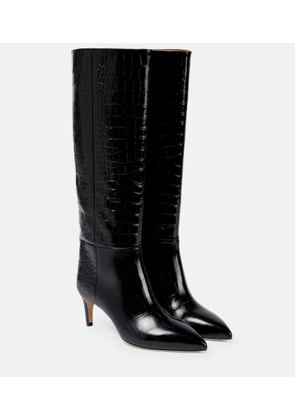 Paris Texas Croc-effect leather knee-high boots