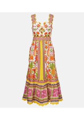 Farm Rio Floral linen-blend maxi dress