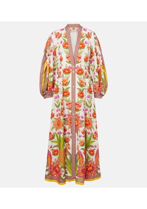 Farm Rio Ararais linen-blend maxi dress