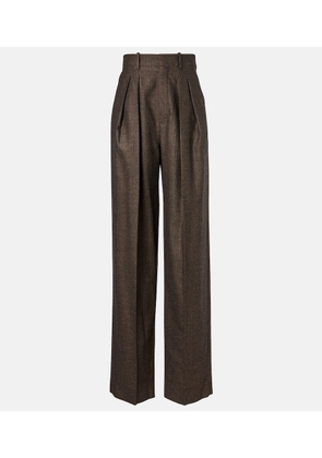 Saint Laurent Herringbone wool wide-leg pants