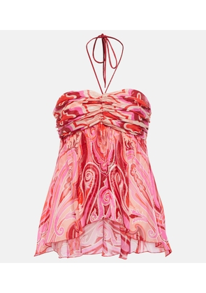 Etro Halterneck silk-blend top
