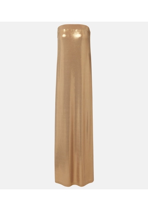 Norma Kamali Strapless lame gown