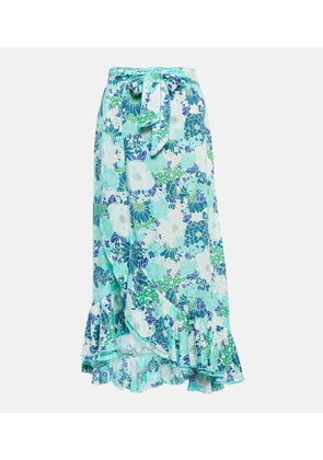 Poupette St Barth Aude floral midi skirt