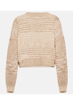 Brunello Cucinelli Embellished openwork sweater