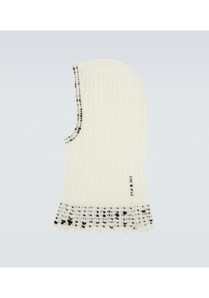 Marni Ribbed knit wool ski mask