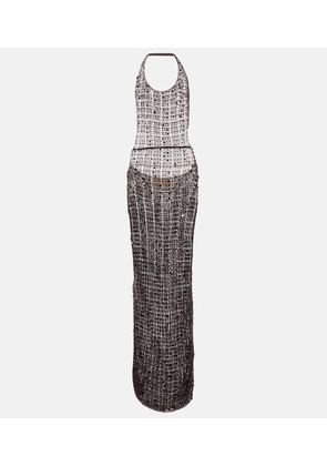 Aya Muse Cutout sequined maxi dress