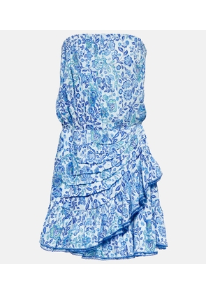 Poupette St Barth Ambra floral bandeau minidress