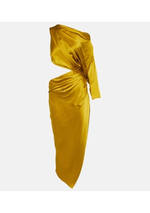 The Sei Cutout one-shoulder silk satin midi dress