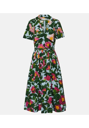 Oscar de la Renta Floral cotton poplin midi dress