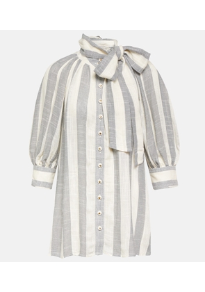 Zimmermann Matchmaker striped tie-neck blouse