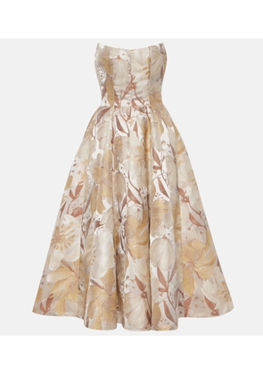 Markarian Floral metallic gown