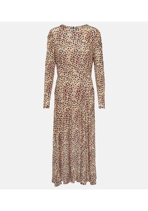 Rixo Cerise leopard-print midi dress